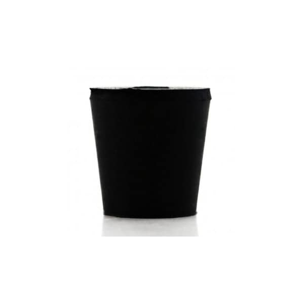 United Scientific Laboratory Grade Rubber Stoppers w/Hole, Black SBR Rubber, Size No 3, 24 x 18 x 25mm, 33PK 259150H-3 - main